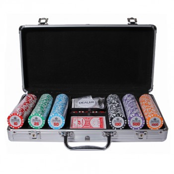 Покерный набор "Premium Crown" 300 фишек в металлическом кейсе
