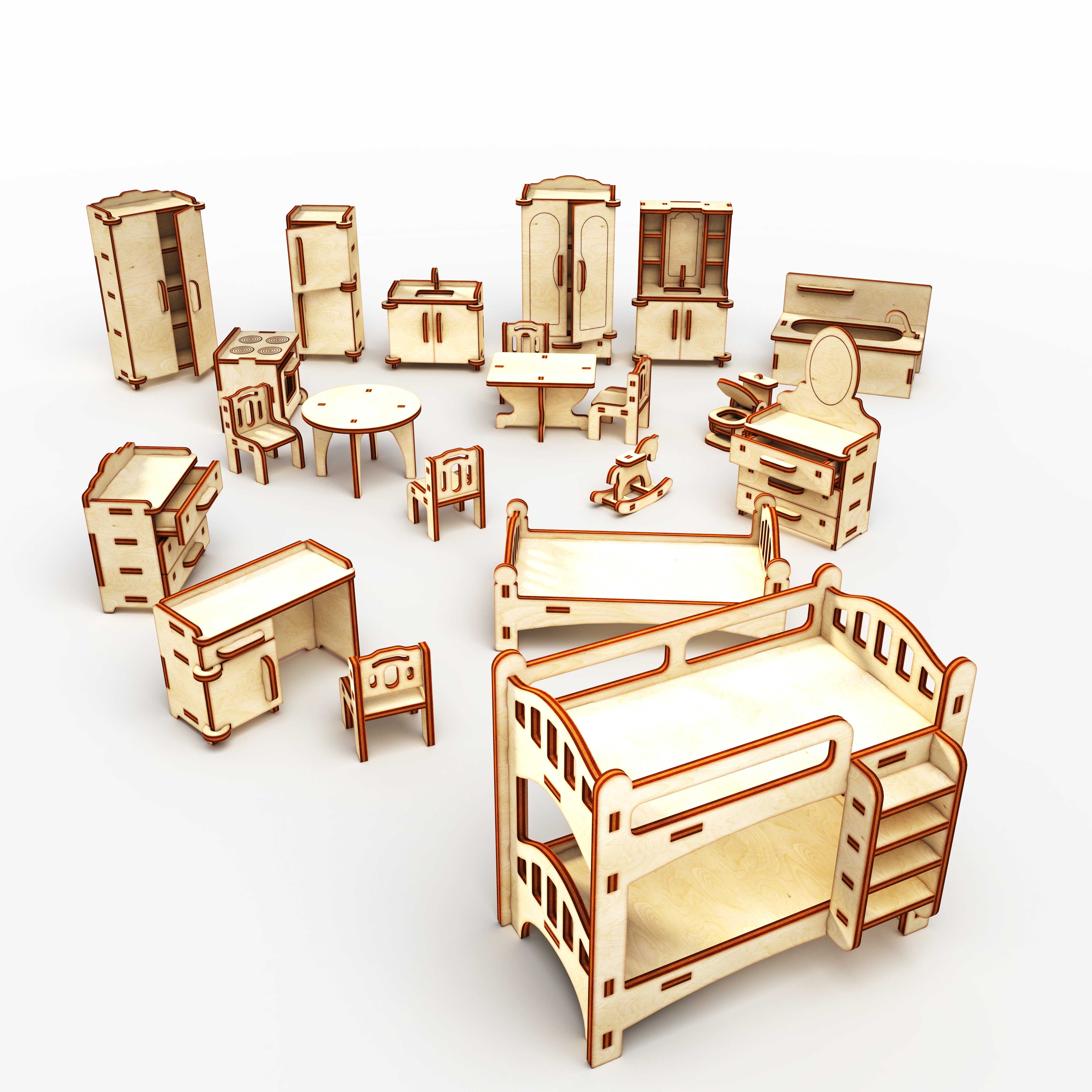 Игрушечный коттедж с набором мебели